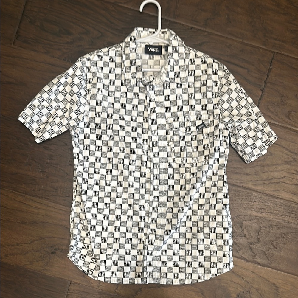 Vans Black and White Checkered boys Shirt